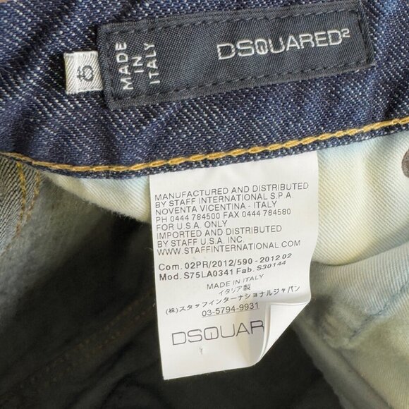 DSQUARED2 Womens Y2K 2000s Low-Rise Slim-Cut Denim Jeans in Dark Wash Size 40 - Picture 10 of 12